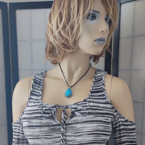 Stylish Michael Michael Kors Gray Marbled Top Keyhole Cold Shoulder Sz M - Picture 10 of 12